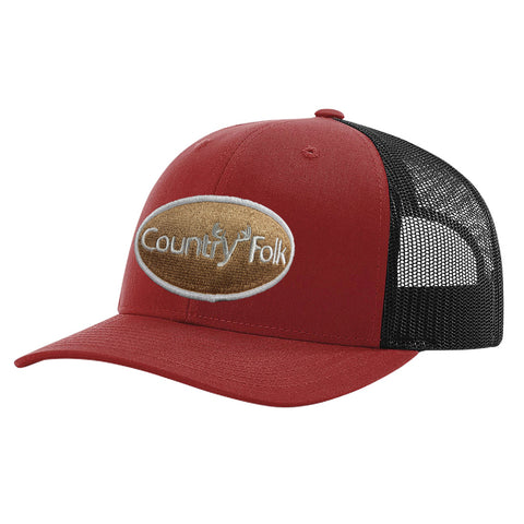 One Folk Tusker Trucker Hat Cardinal/Black