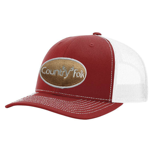 Country Folk Rack Trucker Hat Cardinal/White
