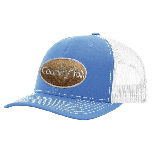 Country Folk Rack Trucker Hat Columbia Blue/White