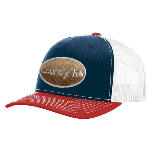 Country Folk Rack Trucker Hat Navy/White/Red