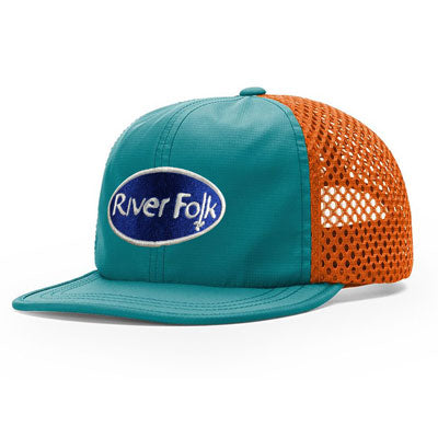 River Folk Fishtail Teal/Orange Mesh Hat