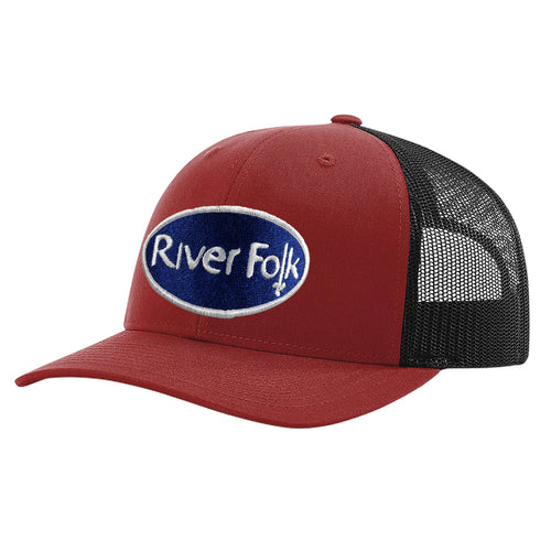 River Folk Fishtail Trucker Hat Cardinal/Black