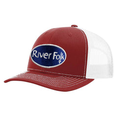 River Folk Fishtail Trucker Hat Cardinal/White