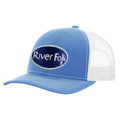 River Folk Fishtail Trucker Hat Columbia Blue/White
