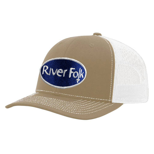 River Folk Fishtail Trucker Hat Khaki/White