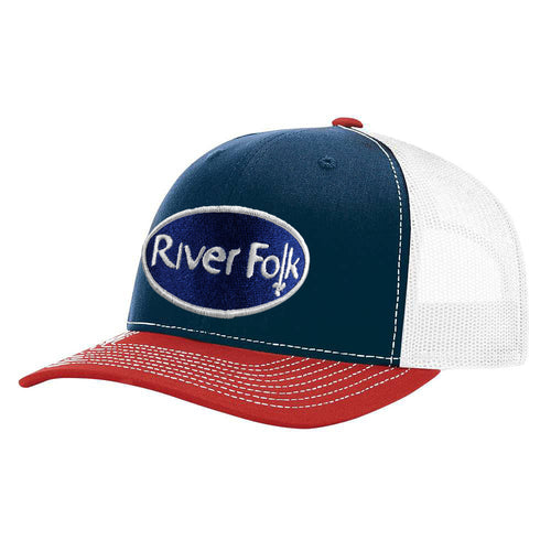 River Folk Fishtail Trucker Hat Navy/White/Red